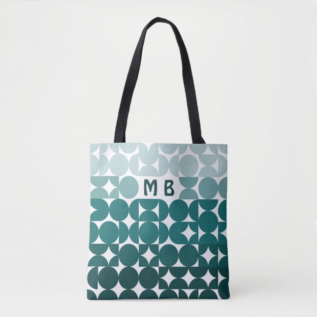 Personalised Classy Retro Geometric Art Pattern Tote Bag (Front)