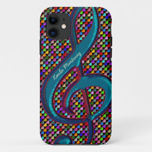 personalised clave musical note hearts iPhone 11 case