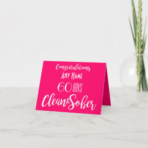personalised clean and sober 12 step milestone card