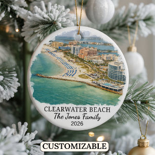 Personalised Clearwater Beach Ornament, Florida Ceramic Ornament
