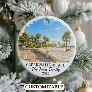 Personalised Clearwater Beach Ornament, Florida Ceramic Ornament