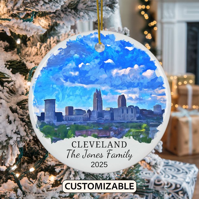 Personalised Cleveland Ornament, Ohio State Ceramic Ornament (Creator Uploaded)