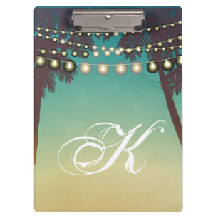 Personalised Clip Board Beach Sunset Palm Trees St