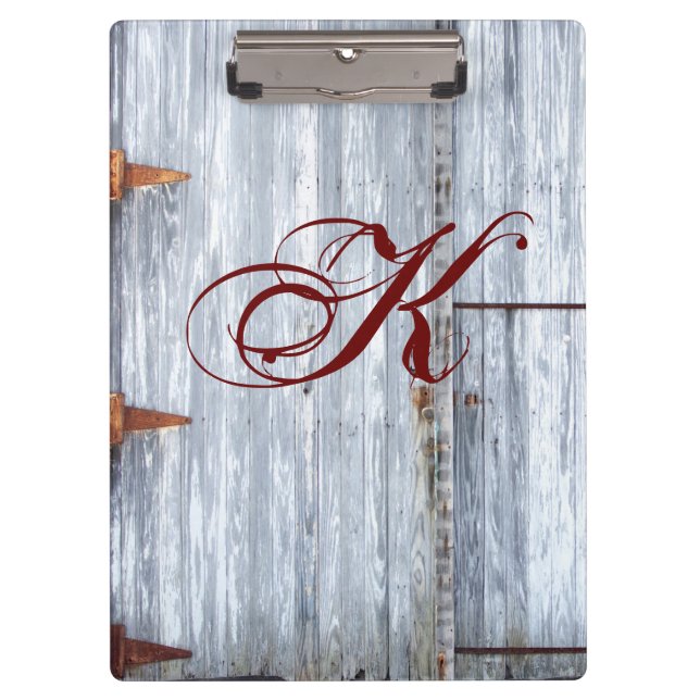 Personalised Clip Board White Wash Wood Barn Door (Front)