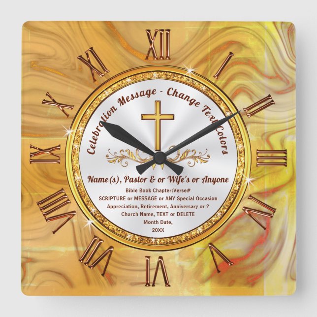 Personalised, Clock with Bible Verse or Your Text (Front)