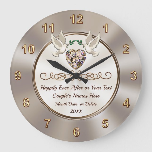 Personalised Clocks for Weddings, STUNNING Wedding (Front)