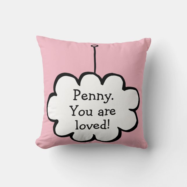 Personalised Cloud on a String Cushion (Front)