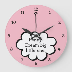 Personalised Cloud on a String Large Clock