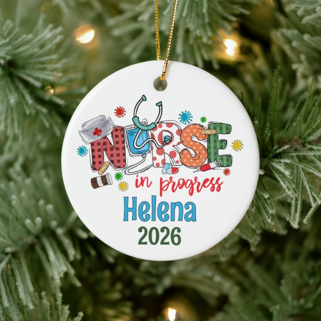 Personalised CNA, Certified Nurse Assistant Ceramic Ornament (Tree)
