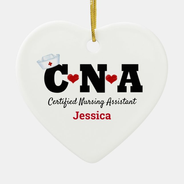 Personalised CNA Nurse Christmas Ceramic Ornament (Front)