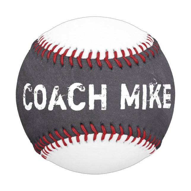 Personalised Coach Chalkboard Name Etching Baseball (Front)
