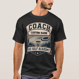 Personalised Coach Disc Golf Academy Vintage Logo T-Shirt