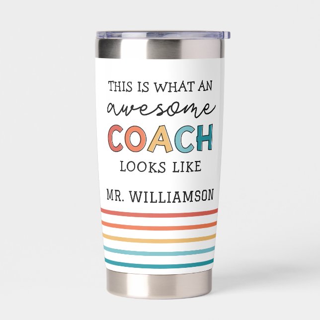  Personalised Coach Funny Awesome Coach Insulated Tumbler (Left)