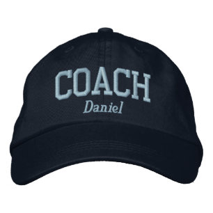 Personalised Coach in Light Blue Embroidered Hat