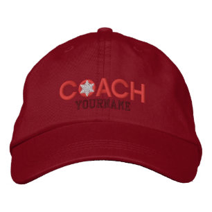 Personalised Coach Lovers Red Embroidered Hat