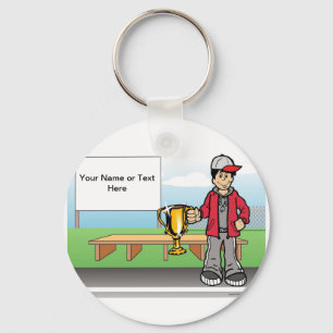 Personalised Coach - Male Cartoon Key Ring