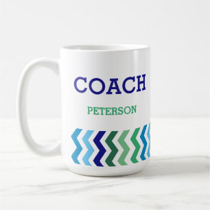 Personalised Coach Masculine Chevron Pattern Coffee Mug