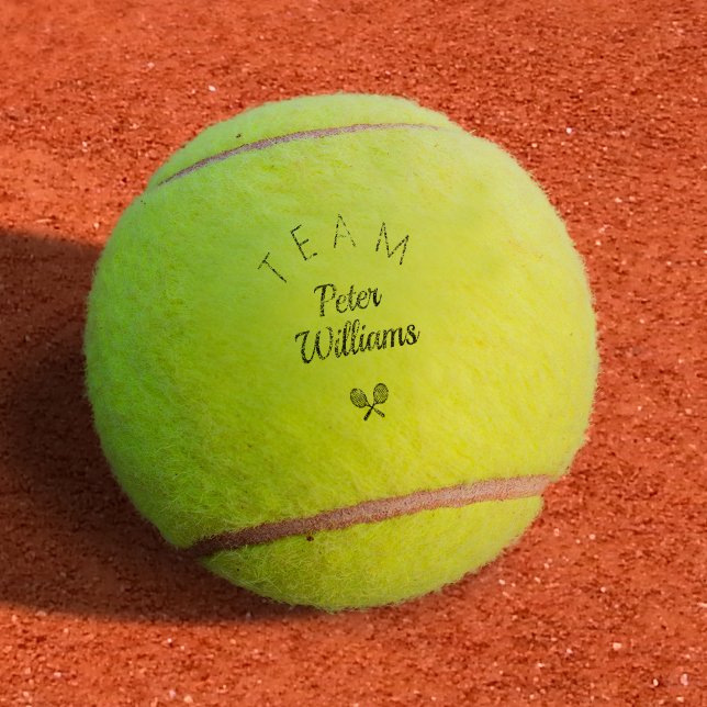 Personalised coach name elegant tennis balls (Creator Uploaded)