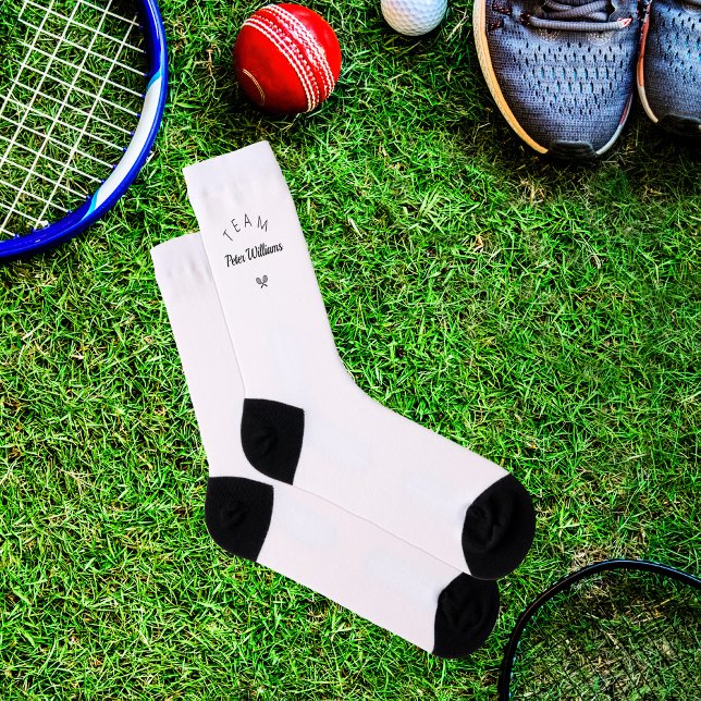 Personalised coach name elegant tennis club socks (Creator Uploaded)