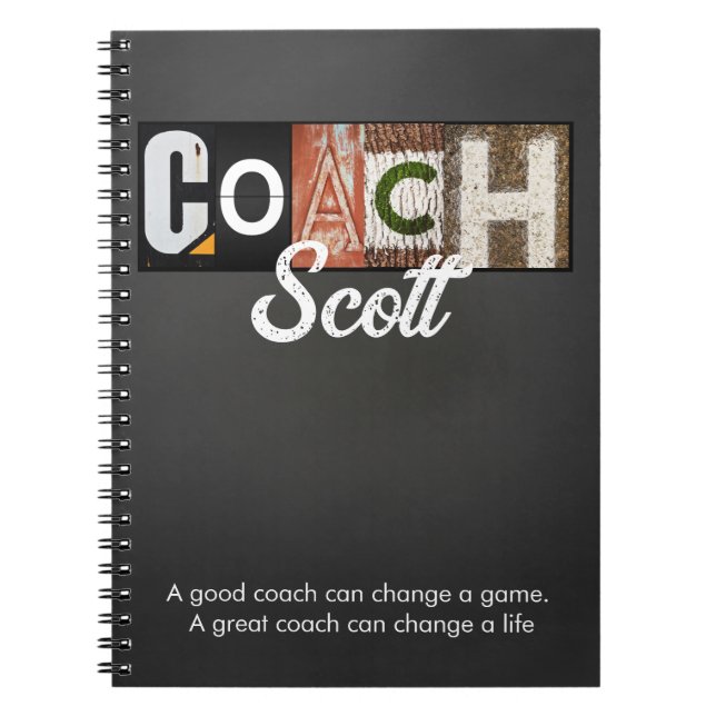 Personalised Coach name players  Notebook (Front)