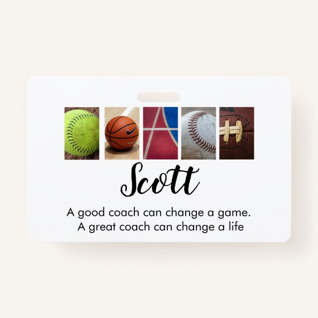 Personalised Coach name T-Shirt Badge ID Badge (Front)