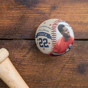 Personalised Coach Team Roster & Photo Baseball