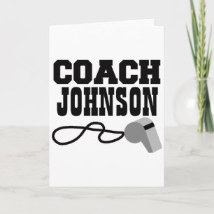 Personalised Coach Whistle T Shirt  Card