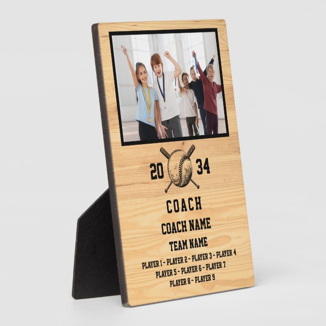 Personalised Coach With photo & Player's Names Plaque (Side)
