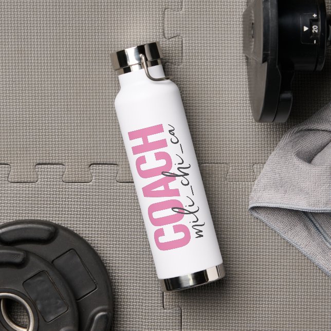 Personalised Coach's Name Script Water Bottle (Gym)