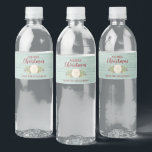 Personalised Coastal Christmas Beach  Water Bottle Label<br><div class="desc">A coastal Christmas water bottle label decorated with a sand dollar and personalised with your name. Designed for you by Blackberry Boulevard.</div>