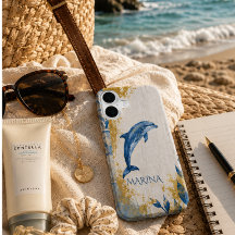 Personalised Coastal Dolphin Vintage Blue Ocean 