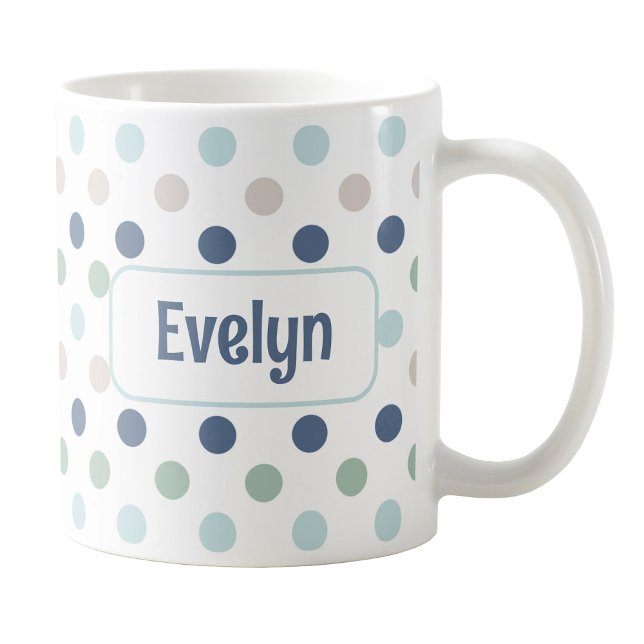 Personalised Coastal Polka Dot Mug (Personalized Coastal Polka Dot Mug at Amy's Coffee Mugs on Zazzle. )