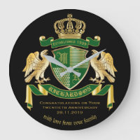 Personalised Coat of Arms Green Gold Eagle Emblem