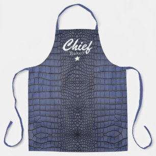 Personalised Cobalt Alligator Texture Print Apron