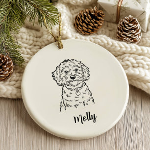 Personalised Cockapoo Dog Christmas Ceramic Ornament