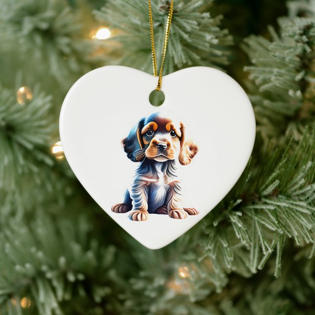 Personalised Cocker Spaniel Puppy Ceramic Ornament (Tree)