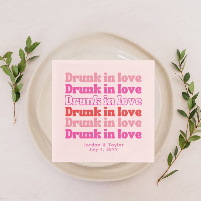 Personalised Cocktail Hour Napkins Drunk in Love (Drunk in Love Napkins)