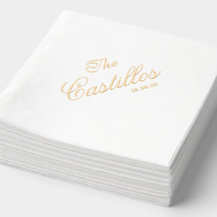 Personalised Cocktail Wedding Foil Napkins