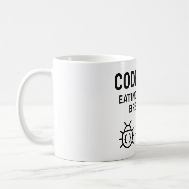 Personalised Coder Coffee Mug – Eating Bugs for BF (Left)