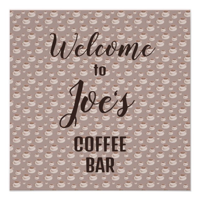 Personalised Coffee Bar Station Coffee Poster (Front)