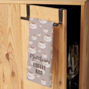 Personalised Coffee Bar Station Kitchen Towel