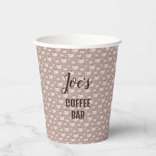 Personalised Coffee Bar Station Paper Plates Cups (Front)
