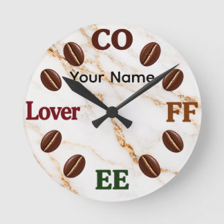 Personalised Coffee Bean Wall Clock Gift