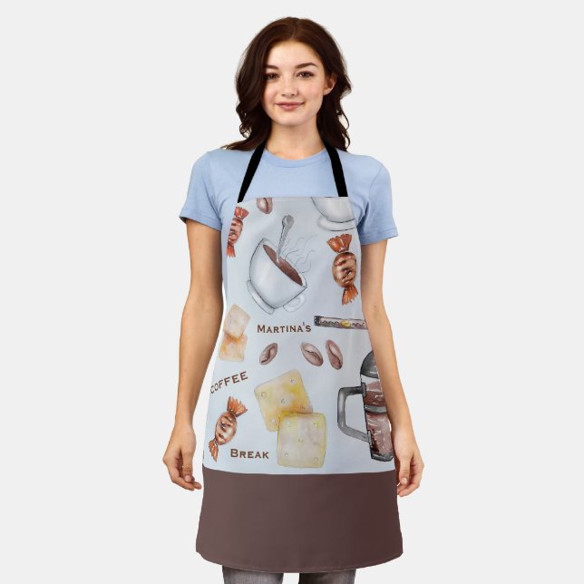Personalised Coffee Break Apron (Worn)