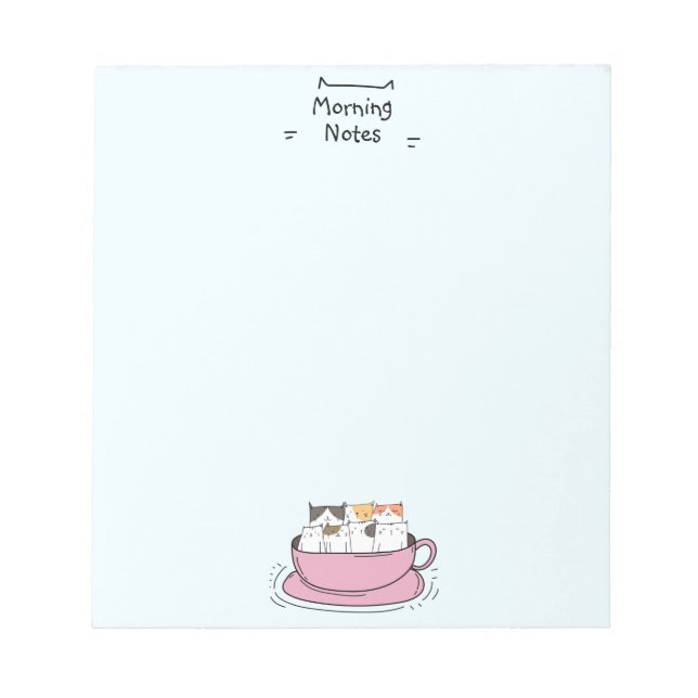 Personalised Coffee Cats Notepad (Front)
