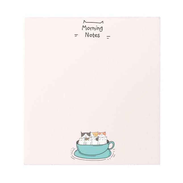 Personalised Coffee Cats Notepad (Front)
