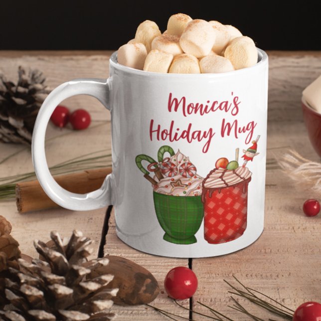 Personalised Coffee Espresso Watercolor Christmas Coffee Mug (Creator Uploaded)