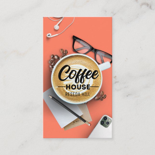 Personalised Coffee House Business Card (Front)