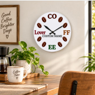 Personalised Coffee Lover Wall Clock