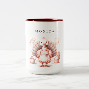 Personalised Coffee Mug, Cook Turkey Two-Tone Coffee Mug